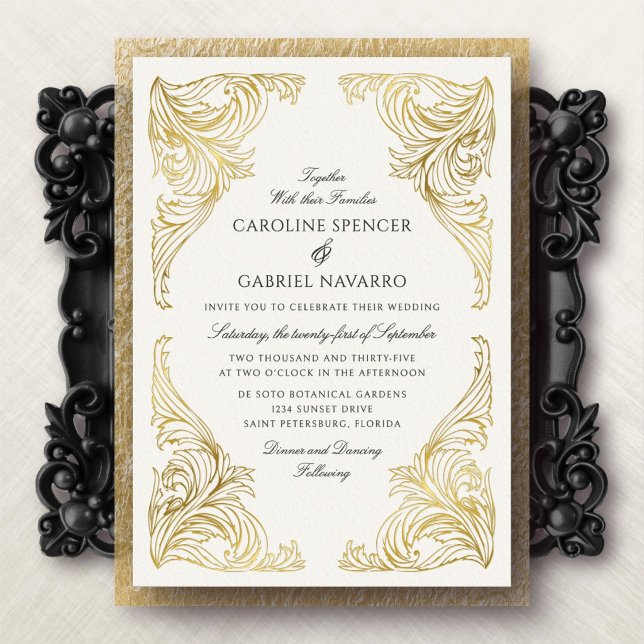 Luxurious Ornate Romantic Wedding Foil Invitation (Creator Uploaded)