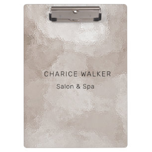 luxurious pearl metallic salon monogram clipboard
