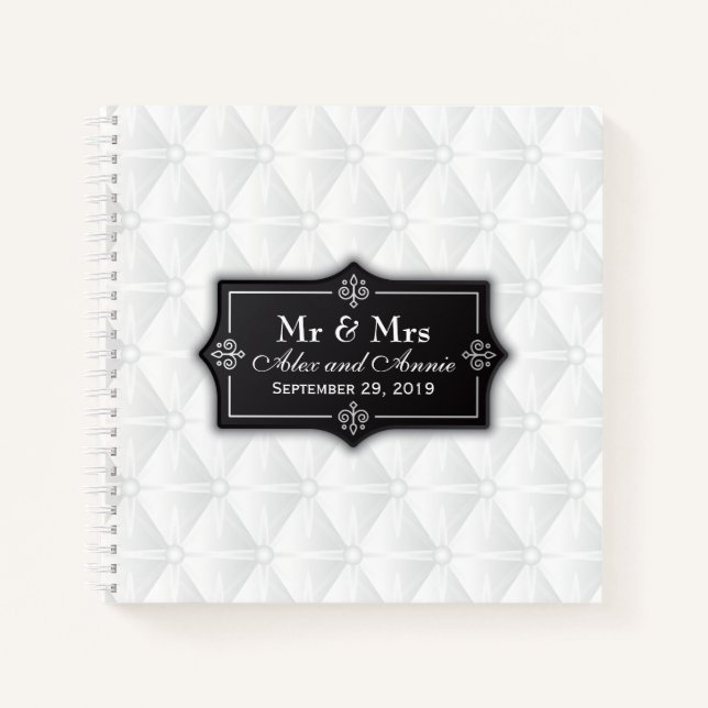 Luxurious Personalized Wedding Guestbook Notebook (Front)