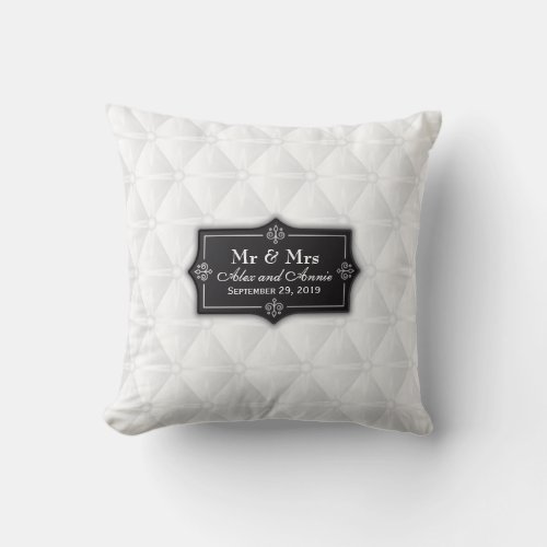 Luxurious Personalized Wedding  Throw Pillow