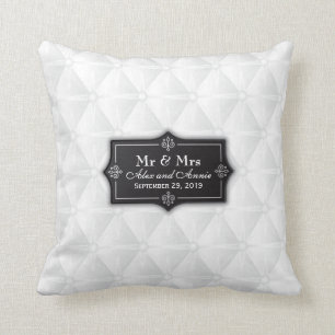 Luxurious Personalized Wedding   Throw Pillow