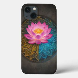 Luxurious phone case with lotus theme
