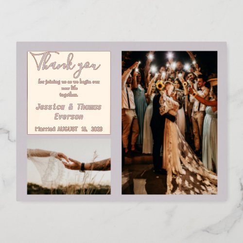 Luxurious Photo Collage with Rose gold foil CARD