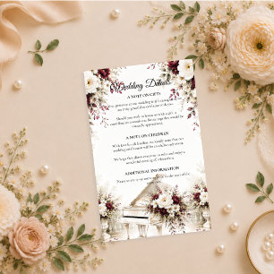 Luxurious Piano Garden Romance Wedding  Enclosure Card