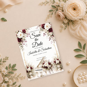Luxurious Piano Garden Romance Wedding Save The Date
