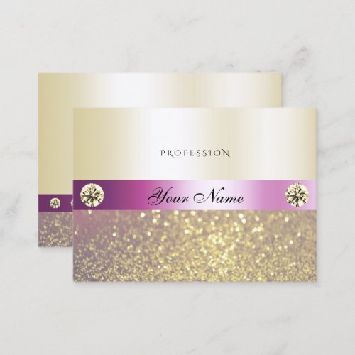 Luxurious Pink and Gold Shimmery Glitter Diamonds Business Card
