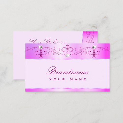 Luxurious Pink Ornate Ornaments Sparkling Diamonds Business Card