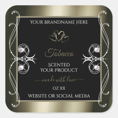 Luxurious Platinum Black Product Labels Ornamental