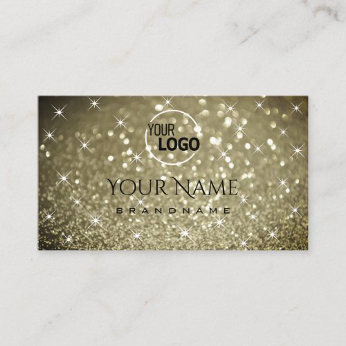 Luxurious Platinum Glitter Luminous Stars and Logo Business Card