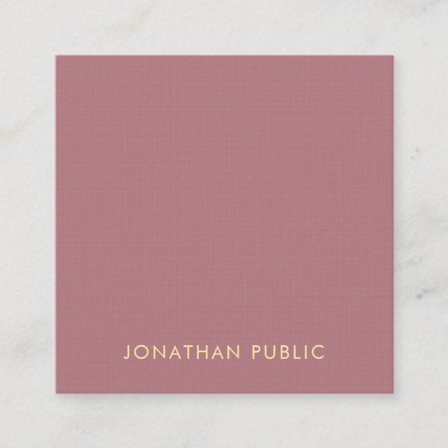 Luxurious Premium Linen Modern Elegant Template Square Business Card (Front)