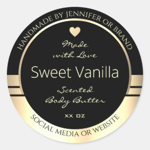 Luxurious Product Packaging Labels Black and Gold