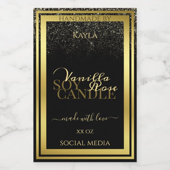 Luxurious Product Packaging Labels Black and Gold (Single Label)