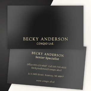 Luxurious Professional Gold on Black Foil Business Cards