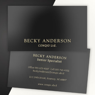 Luxurious Professional Gold on Black Foil Business Cards