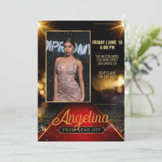 Luxurious Prom Send Off Graduation Red Carpet Invitation