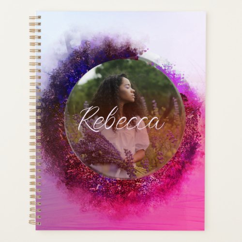 Luxurious Purple and Pink Ombre Circle Frame Photo Planner