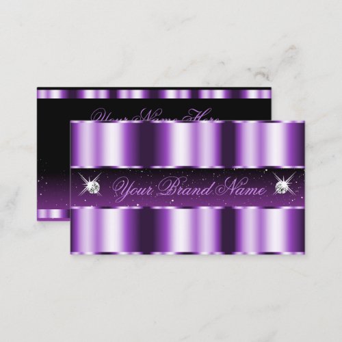 Luxurious Purple Black Sparkling Diamonds Stylish Business Card