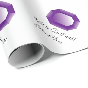 Luxurious purple gemstone custom Christmas Holiday Wrapping Paper