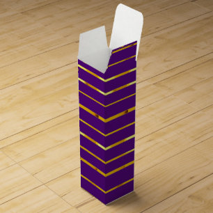 Luxurious Purple & Gold Stripe and Dot Christmas Wine Box