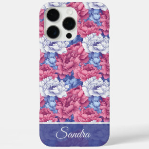 Luxurious Purple Peonies Custom Name Iphone Case