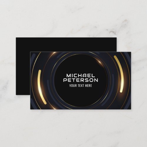 Luxurious Radial Gold Line  Modern Futuristic Business Card