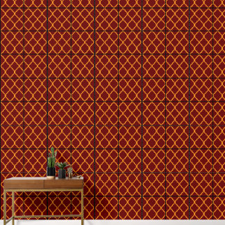 luxurious Red and Gold Geometric 2 Wallpaper