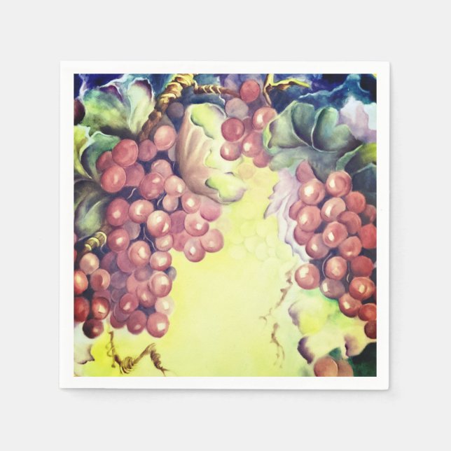 Luxurious Red Grape Pattern  Napkins (Front)