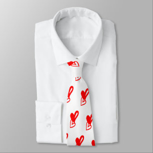 Luxurious Red Hearts Valentine Tie - Love Tie Gift