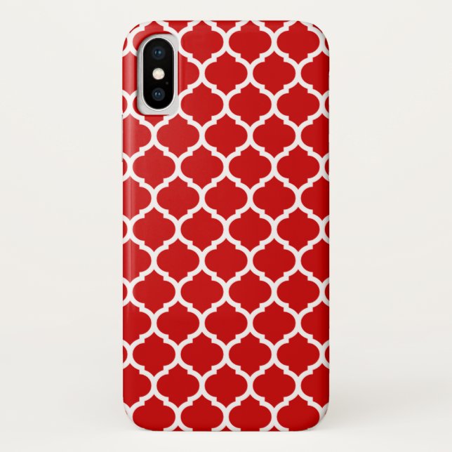 Luxurious Red Quatrefoil lattice pattern Case-Mate iPhone Case (Back)