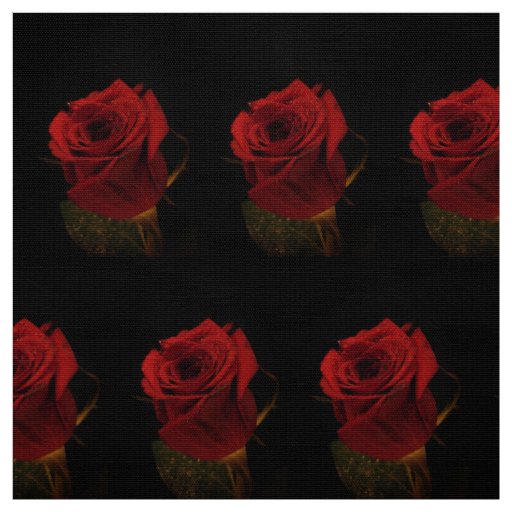 Luxurious Red Rose Floral Fabric - Romantic Rose 