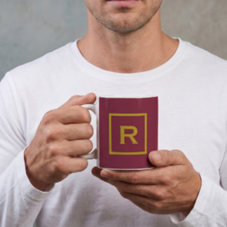 Luxurious Red Solid Color Plain Personal Coffee Mug