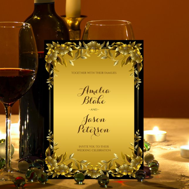 Luxurious Regal Gold Frame Wedding Invitation (Creator Uploaded)