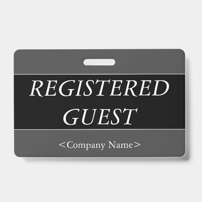 Luxurious "REGISTERED GUEST" Badge (Front)