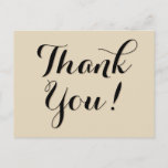 [ Thumbnail: Luxurious & Respectable "Thank You!" Postcard ]