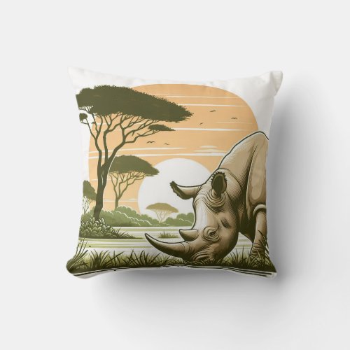 Luxurious Rhinoceros Pillow for Wildlife Lovers