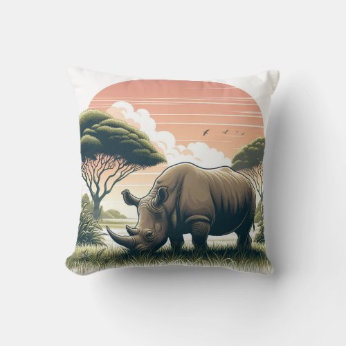 Luxurious Rhinoceros Pillow for Wildlife Lovers