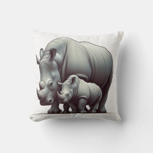 Luxurious Rhinoceros Pillow for Wildlife Lovers