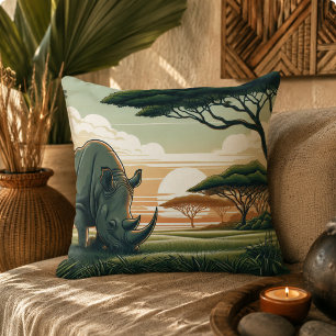 Luxurious Rhinoceros Pillow for Wildlife Lovers