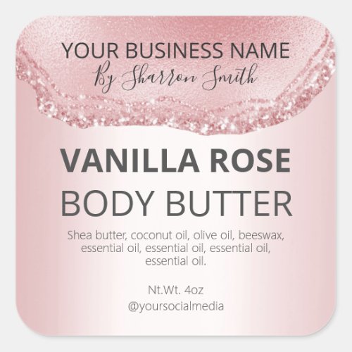 Luxurious Rose Gold Agate Product Labels