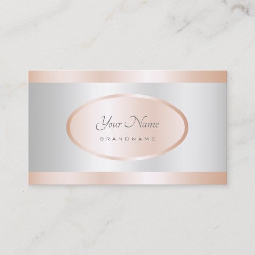 Luxurious Rose Gold and Silver Effect Professional Business Card