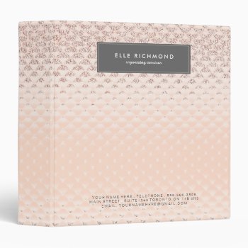 Luxurious Rose Gold Binder by colourfuldesigns at Zazzle
