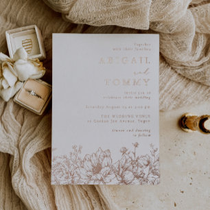 Luxurious Rose Gold Floral Wedding Foil Invitation