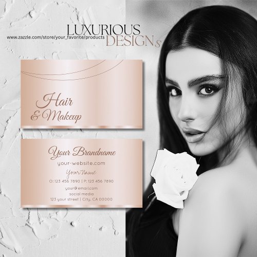 Luxurious Rose Gold Glamorous Professional Simple Business Card