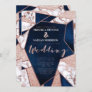 Luxurious Rose Gold Glitter Geo Marble Wedding Invitation