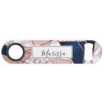 Luxurious Rose Gold Glitter Geometric Marble Bar Key