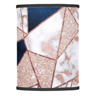 Luxurious Rose Gold Glitter Geometric Marble Lamp Shade