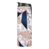 Luxurious Rose Gold Glitter Geometric Marble Thermal Tumbler (Rotated Right)