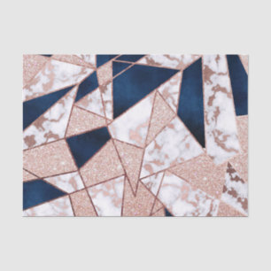 Luxurious Rose Gold Glitter Geometric Marble Tissue Paper