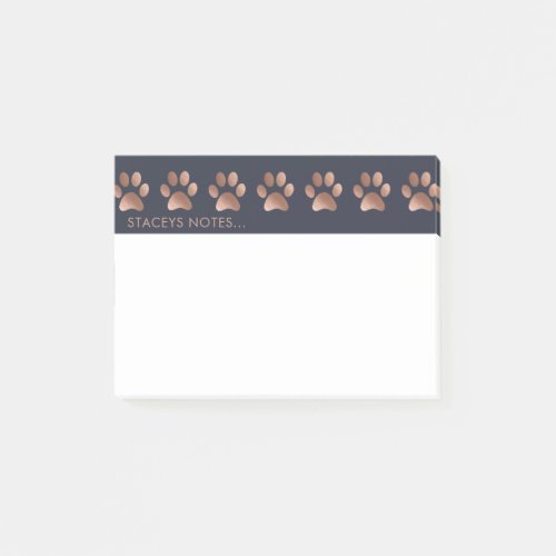 Luxurious Rose Gold Paw Print Animal Lover Post_it Notes
