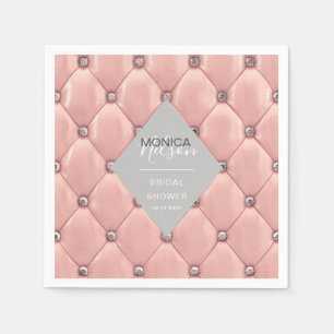 luxurious rose gold tufted bridal shower napkins